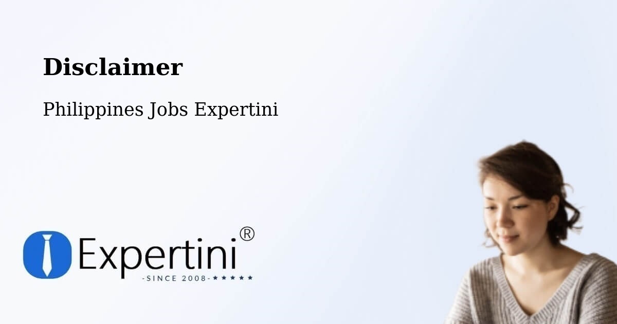 Disclaimer – Lingayen - Philippines Jobs Expertini